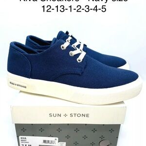 Boy  Shoes Sun  Stone Big Boys Kiva Sneaker Navy  Color: Blue/White